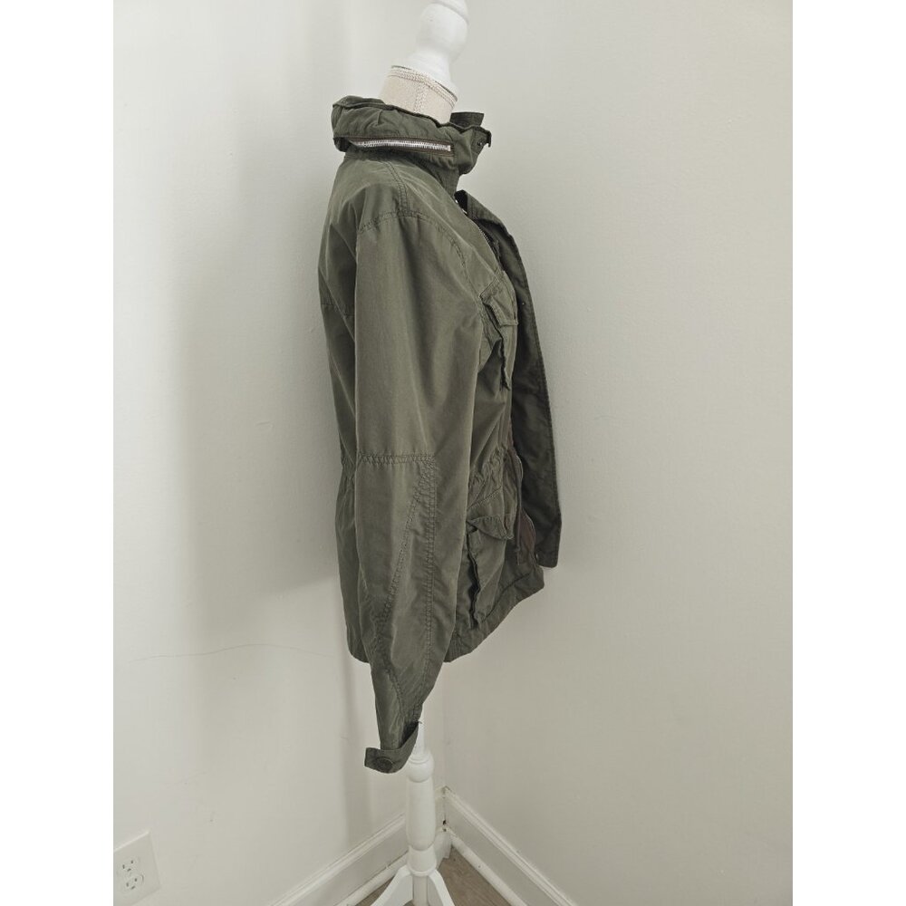 Alpha Industries Army Green Utility Jacket S Small Zip Up Hooded Military Cargo - Picture 4 of 12